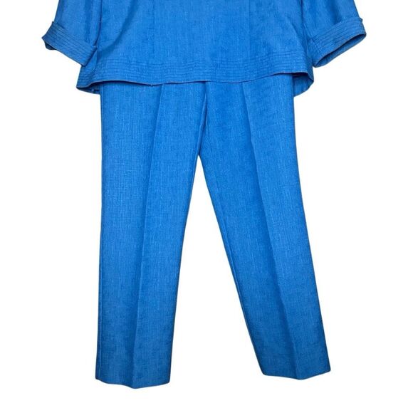 VTG Sag Harbor Blue 3/4 Sleeve Blazer Size 12P Pants Size 8P Suit Separates Form - Picture 6 of 14